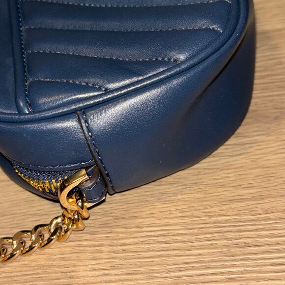 MICHAEL Michael Kors Rose Small Quilted Oval Crossbody Bag Navy Blue - Picture 7 of 13